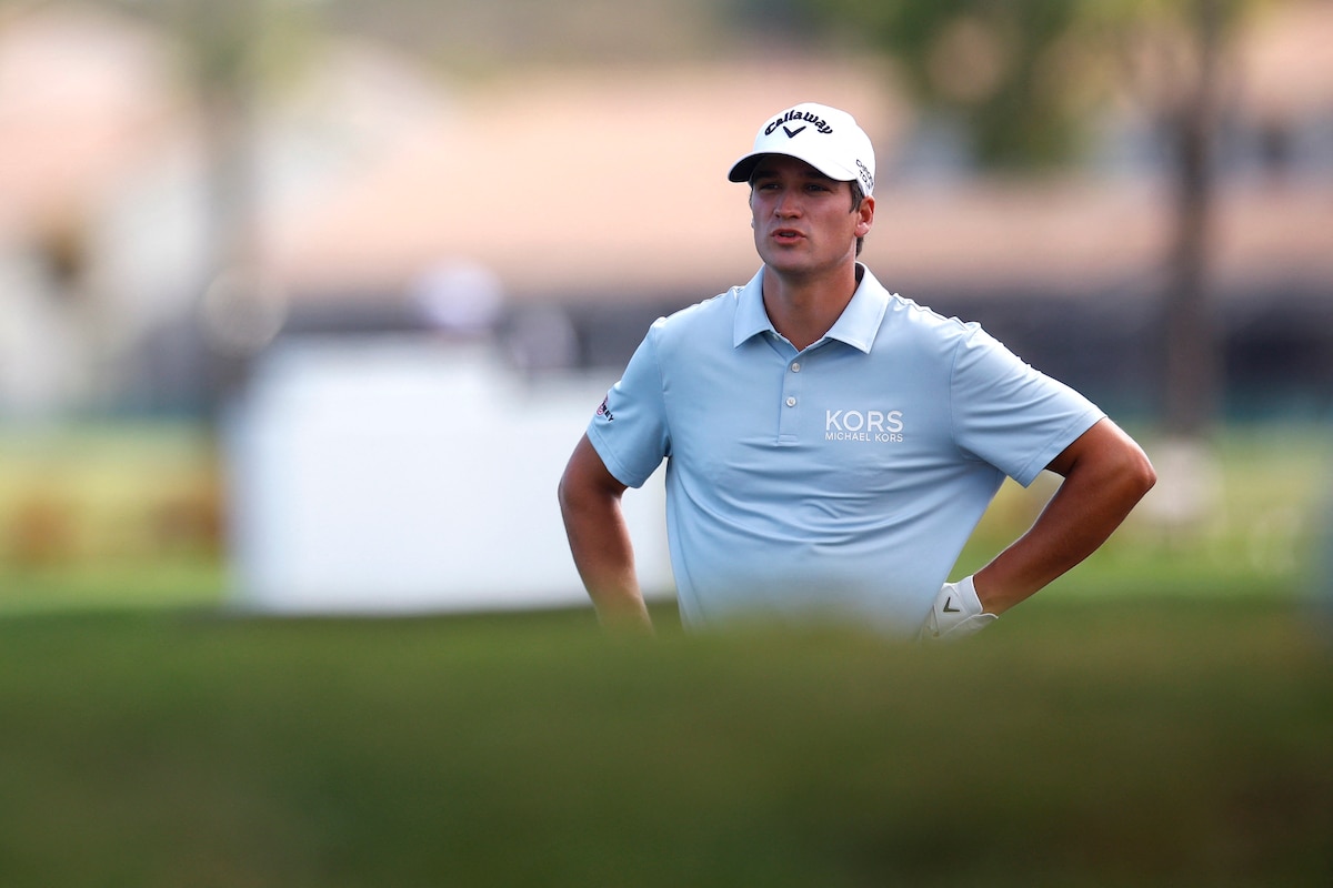 PALM BEACH GARDENS, FLORIDA - FEBRUARY 27: Adrien Dumont de Chassart of Belgium looks on from the sixth hole during the second round of the Cognizant Classic 2026 at PGA National Resort And Spa on February 27, 2026 in Palm Beach Gardens, Florida. Mike Ehrmann/Getty Images/AFP (Photo by Mike Ehrmann / GETTY IMAGES NORTH AMERICA / Getty Images via AFP)