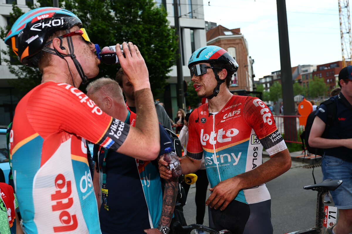 Belgian Arnaud De Lie of Lotto Dstny pictured after the 'Antwerp Port Epic' 'Schaal Sels' men's elite one day cycling race, 177,9 km in and around Antwerp, fifth race (5/10) in the Lotto Cycling Cup, Sunday 19 May 2024.
BELGA PHOTO DAVID PINTENS