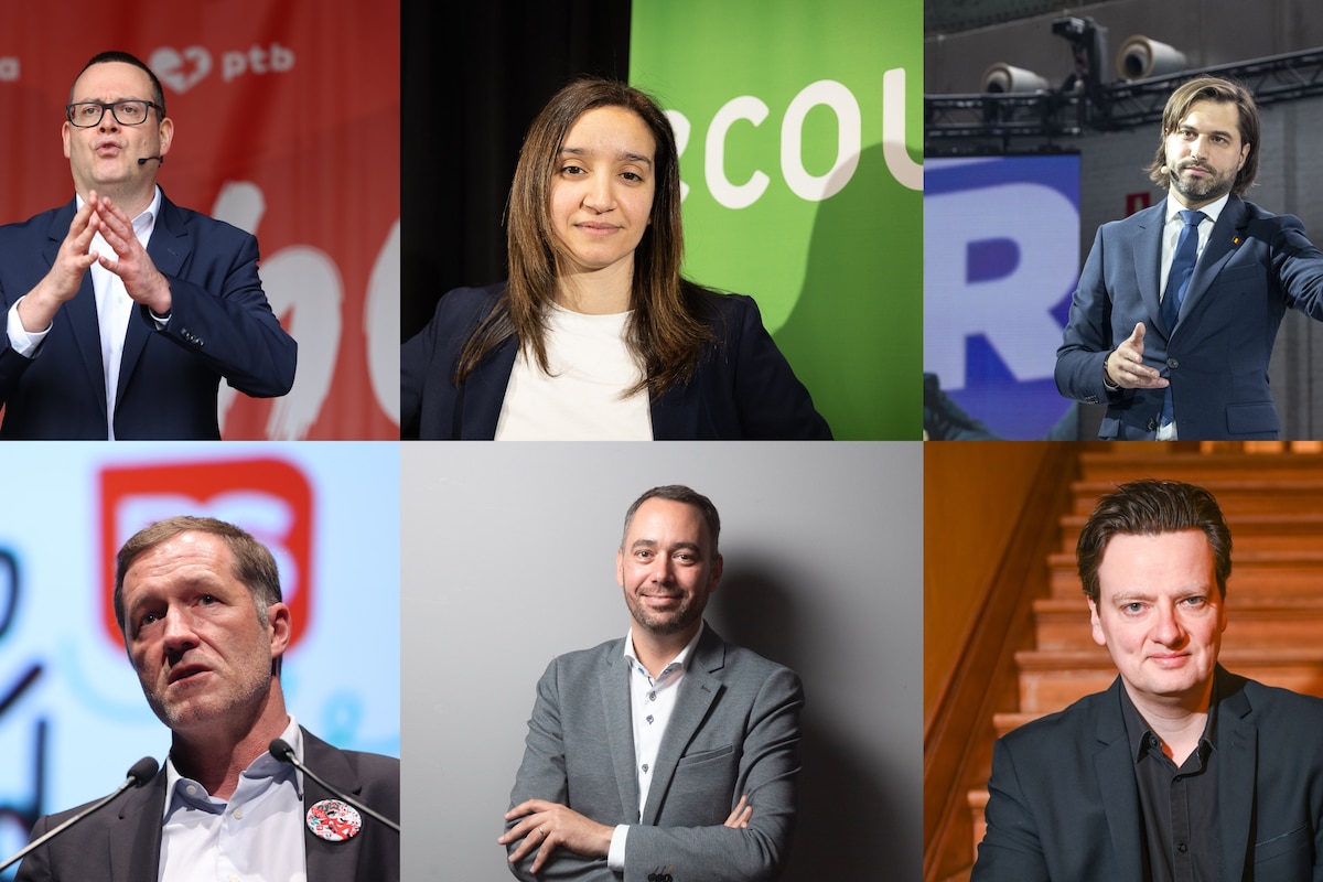 Paul Magnette, Georges-Louis Bouchez, Maxime Prévot, Rajae Maouane, François De Smet, Raoul Hedebouw