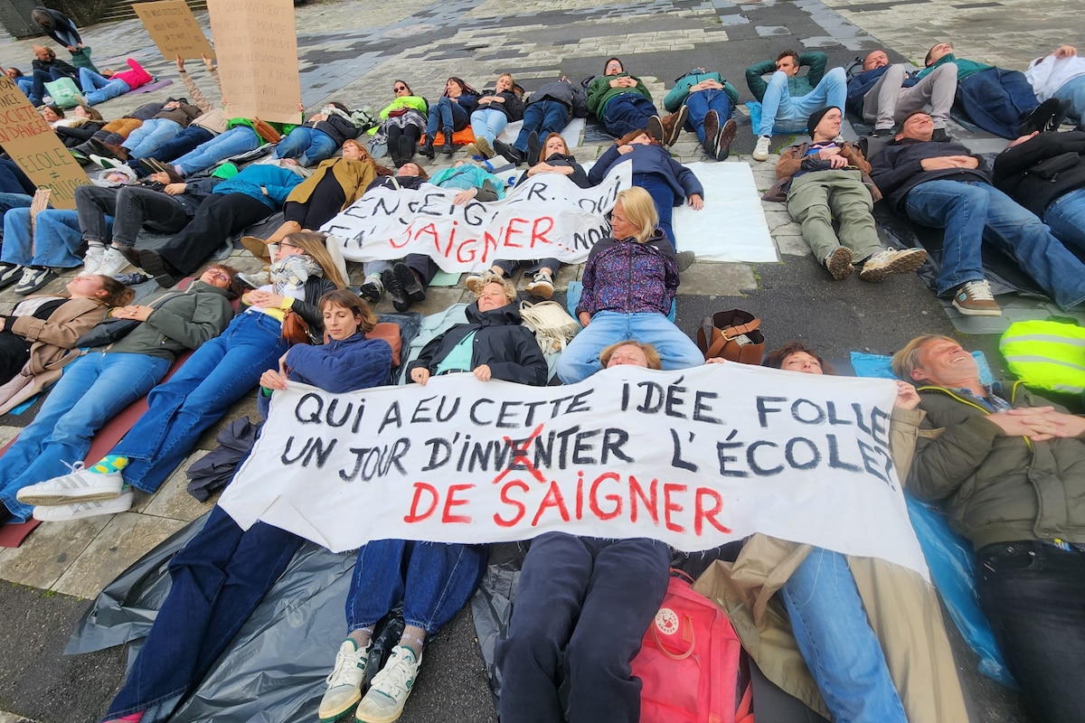 Mouvement de grève des écoles à Liège.